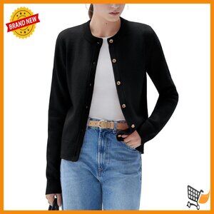 Chunky Cashmere Blend Cardigan, Long Sleeve Button Up, Cozy Fall Sweater